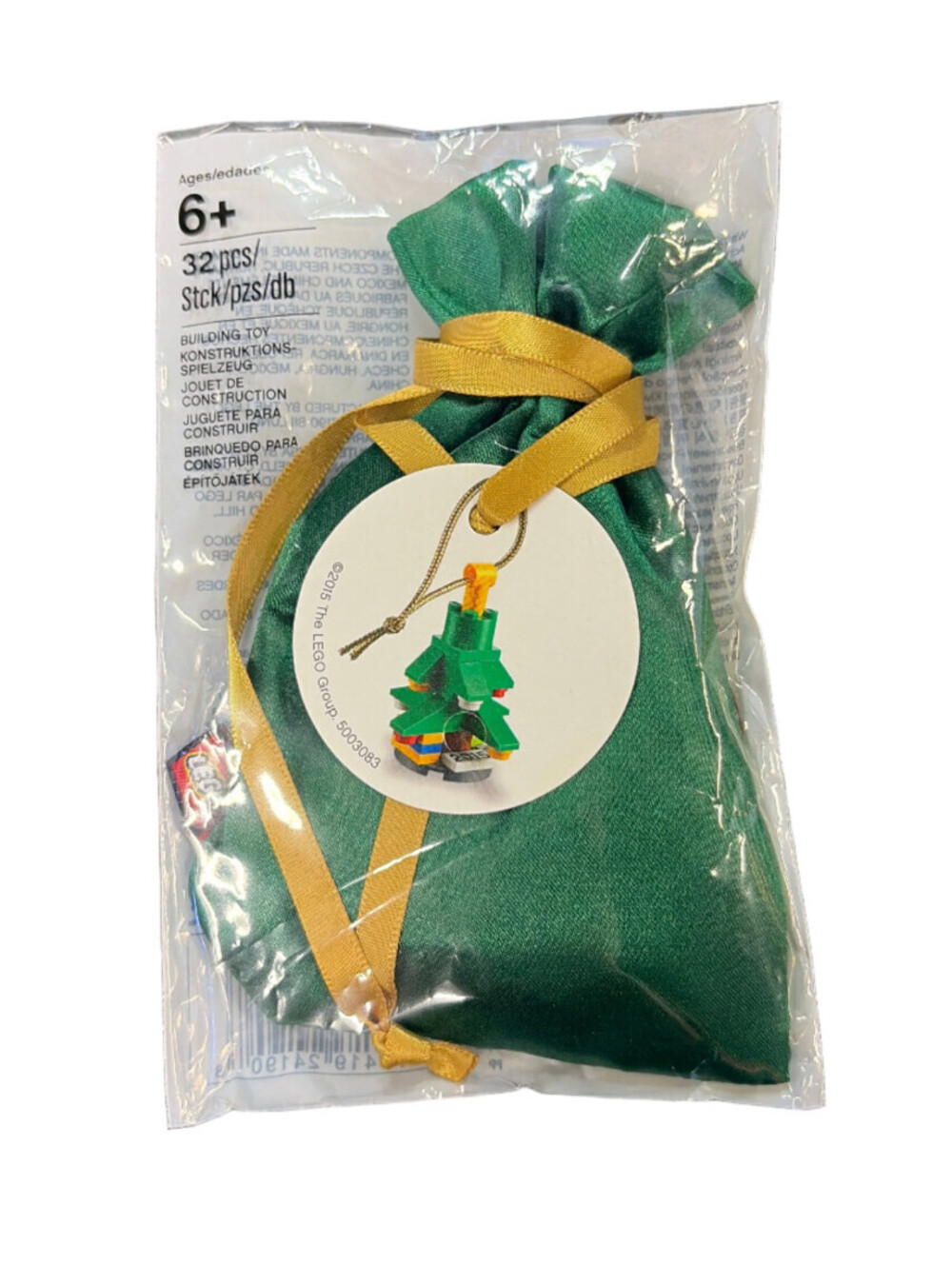 LEGO Seasonal 5003083 Christmas Tree Ornament Fabric Bag Pack NEW NIB 2015